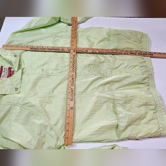 Tudor Court by Haband Vintage Green Nylon Jacket Snap Front Women's Size L READ - Picture 4 of 12